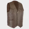 Distressed Brown Vintage Biker Vest