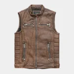 Vintage Brown Motorcycle Leather Vest