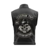 Cigar Skull Emblem Custom Leather Biker Vest