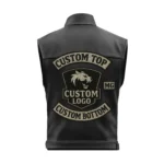 Lion Crest Emblem Custom Leather Biker Vest