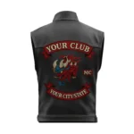 Oni Demon Emblem Custom Leather Biker Vest
