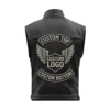 Custom Black Leather Biker Vest – Personalized Design