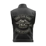 Custom Eagle Emblem Leather Biker Vest