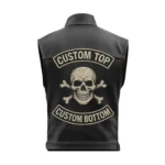 Skull & Crossbones Custom Leather Biker Vest