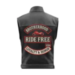 Brotherhood Ride Free Leather Biker Vest
