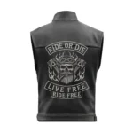 The Ultimate Men's Leather Motorcycle Vest | Ride or Die Embroidered Patch