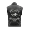 Premium Outlaw Biker Leather Vest | Born to Ride Bull Embroidered Patch