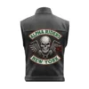 Alpha Riders New York Leather Biker Vest with Skull & Winged Engine Back Patch