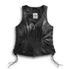 Harley-Davidson Women’s Black Leather Biker Vest with Side Lacing