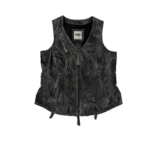 Harley Davidson Black Leather Biker Vest with Club-Style Fit