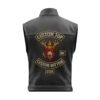 Custom MC Leather Biker Vest With Embroidered Patch