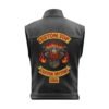Custom Leather Biker Vest with 3 Piece Patch Set