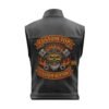 Inferno Skull Leather Biker Vest – Ride in Flames