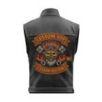 Inferno Skull Leather Biker Vest – Ride in Flames