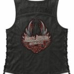Harley-Davidson Wings Roses Leather Vest