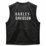 Harley-Davidson Bold Text Zip Leather Vest