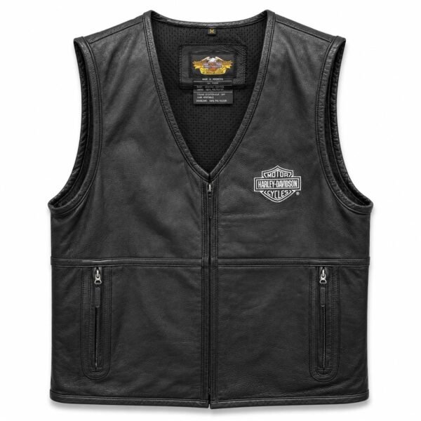 Harley-Davidson Bold Text Zip Leather Vest