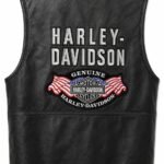 Harley-Davidson Embroidered Black Leather Biker Vest