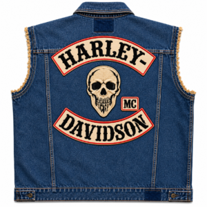 Harley-Davidson Distressed Skull Denim Vest